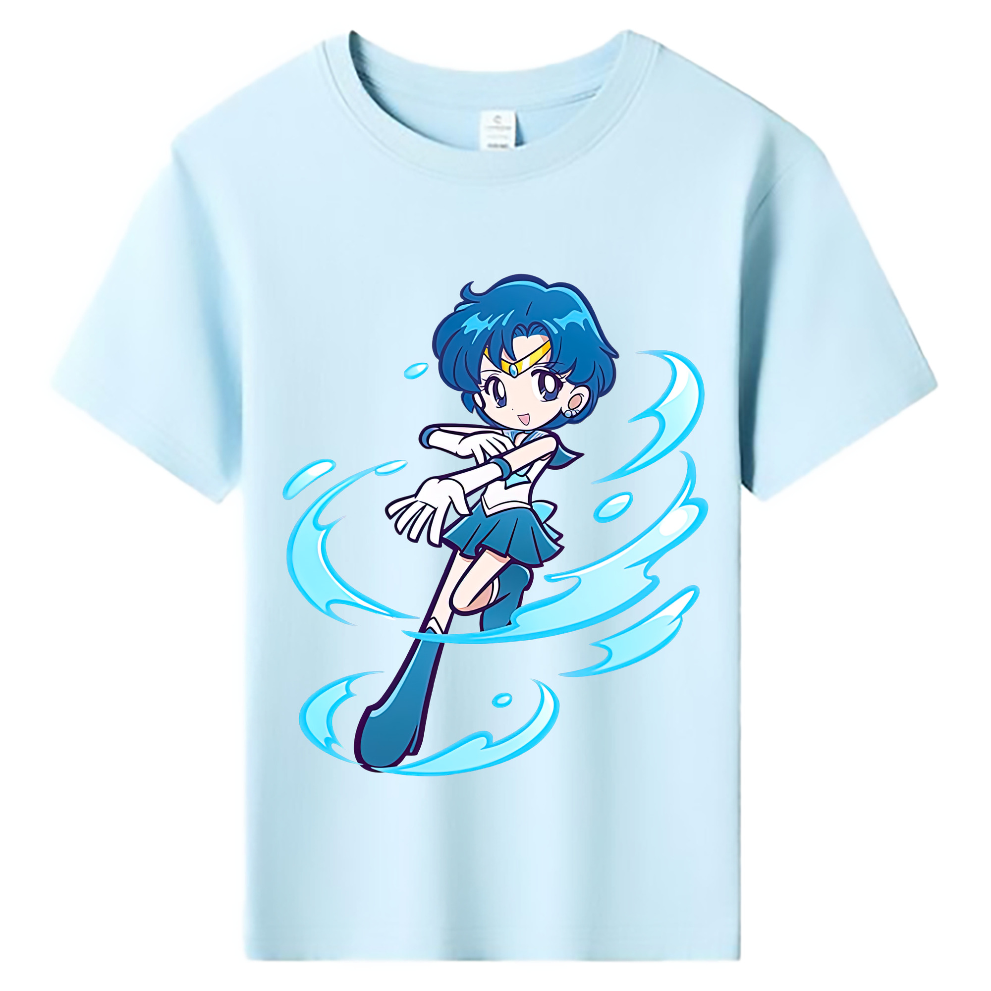 （画像用） 美少女戦士セーラームーン 水野 亜美 みずの あみ Sailor Moon Mizuno Ami 綿100％キッズTシャツ（フロントプリント）